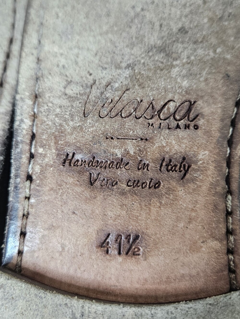 Velasca Verserat Horsebit Loafers Leather Shoes Black Men's 8.5 Made In Italy - Picture 9 of 9